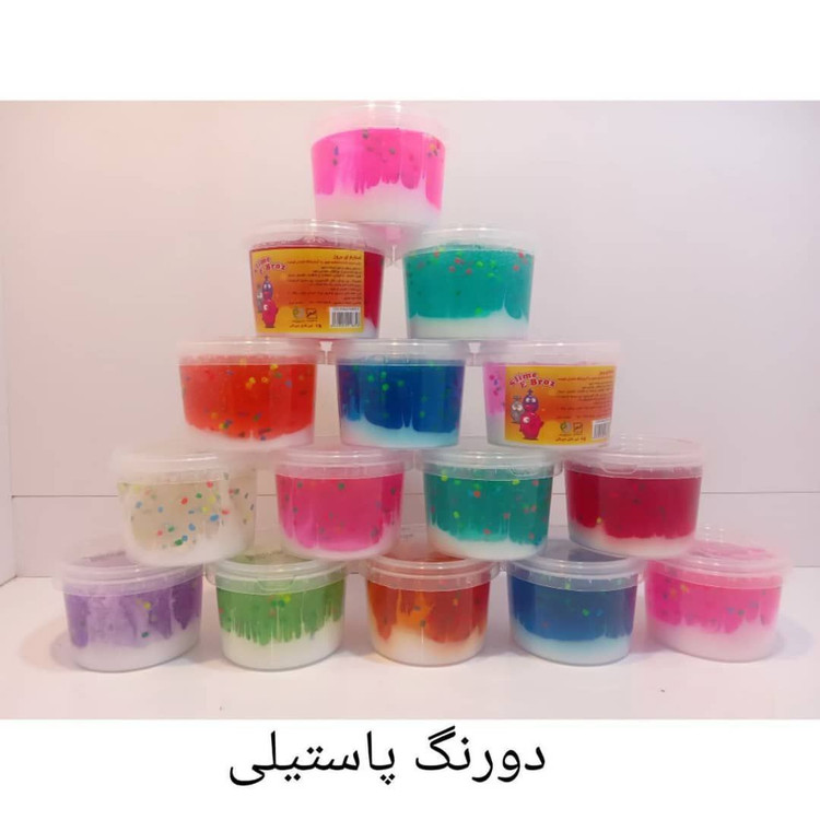 اسلایم دو رنگ پاستیلی