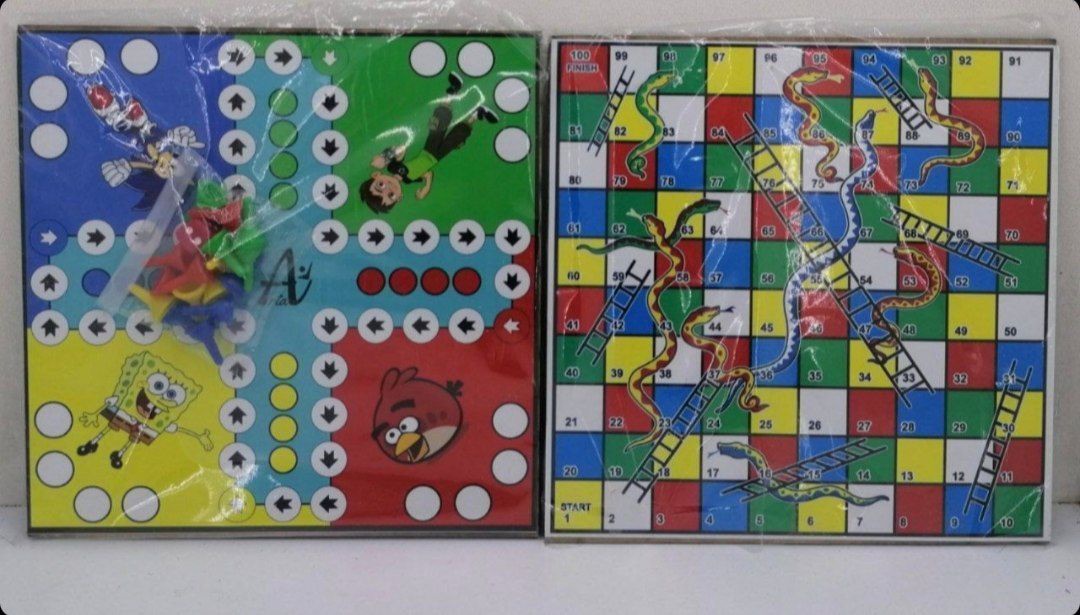 🔶 منچ و مار و پله چوبی ( 4 نفره ) ✅ سایز 20 × 20