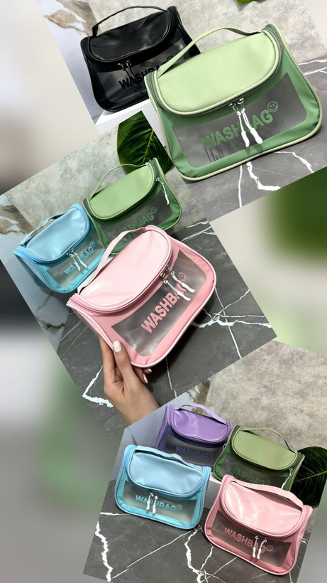 🔶 کیف آرایشی واش بگ صندوقی اعلا ✅ ابعاد 24×18 cm تعداد در کارتن 60 عدد