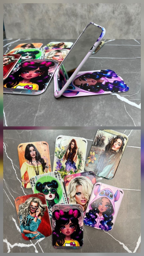 🔶 آینه درب باز شو بزرگ ✅ سایز 9 × 13 سانت ✅ طرح دار تعداد در کارتن 240 عدد